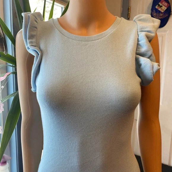 Zara Stretchy Comfortable Light Blue Dress Women size S - Picture 5 of 6